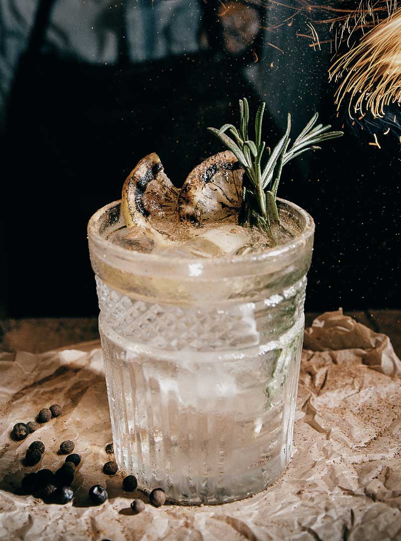 Celebration dinner in Downtown Dubai with a festive sparkler cocktail
